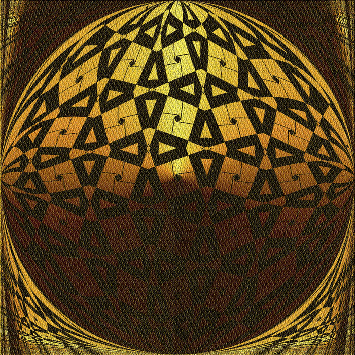 Round Patterned Black Brown Rug, pat2852yw