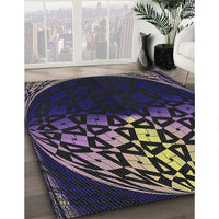 Patterned Blue Novelty Rug, pat2852