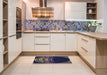 Patterned Blue Novelty Rug in a Kitchen, pat2852