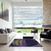 Square Patterned Blue Novelty Rug in a Living Room, pat2852