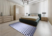 Patterned Lavender Blue Rug in a Bedroom, pat2853blu
