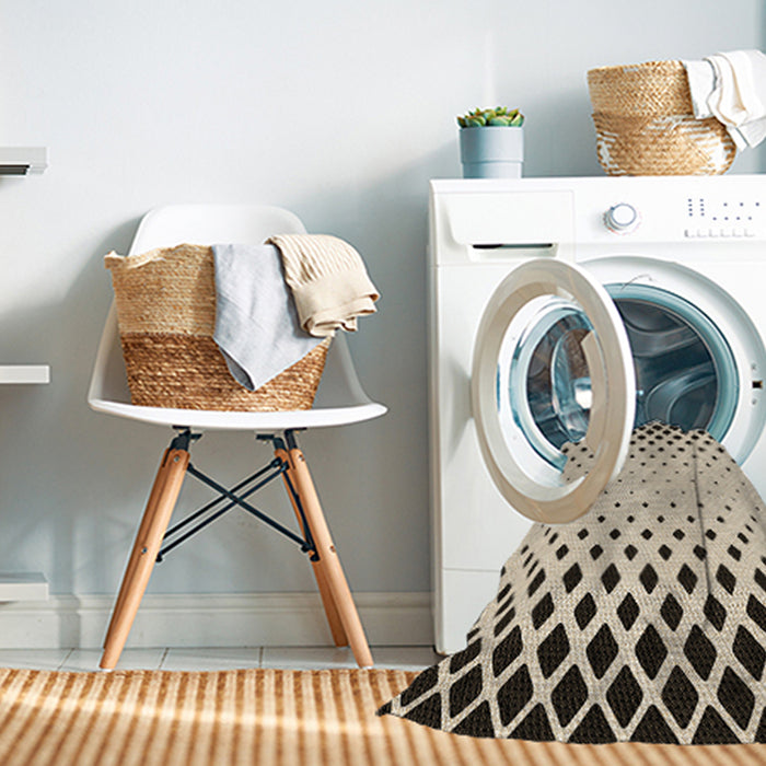 Machine Washable Transitional Wheat Beige Rug in a Washing Machine, wshpat2853brn