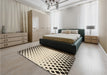 Patterned Wheat Beige Rug in a Bedroom, pat2853brn