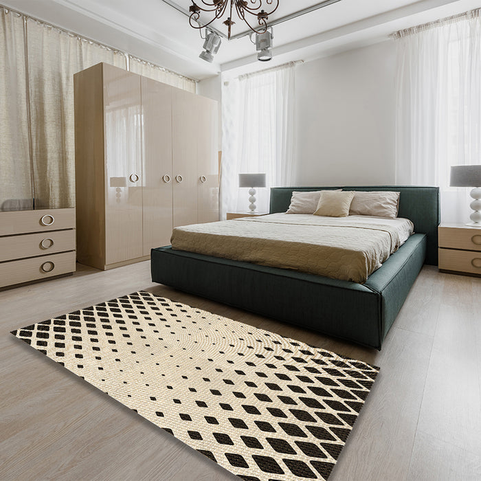Patterned Wheat Beige Rug in a Bedroom, pat2853brn