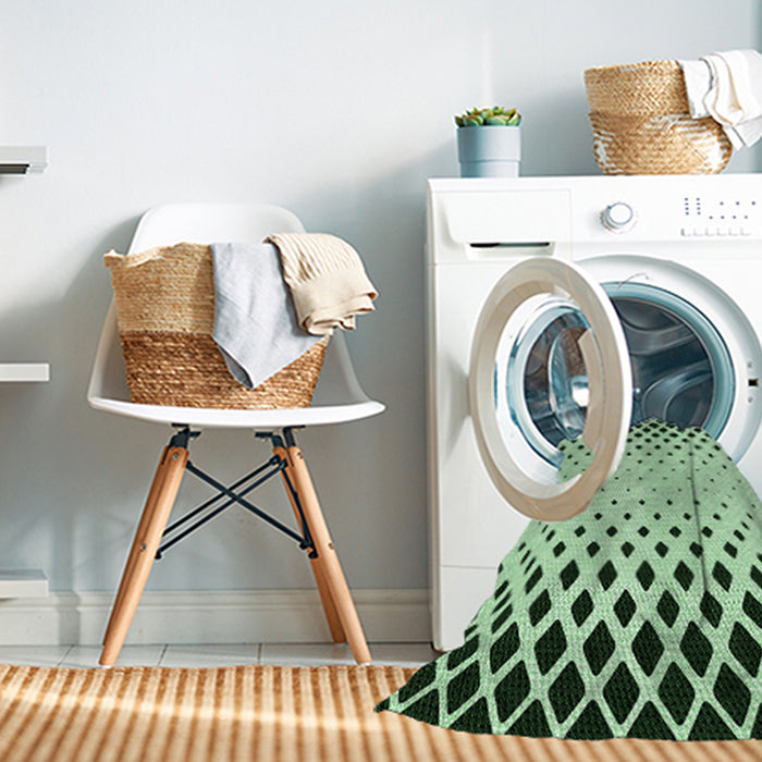 Machine Washable Transitional Mint Green Rug in a Washing Machine, wshpat2853grn