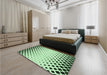 Patterned Mint Green Rug in a Bedroom, pat2853grn