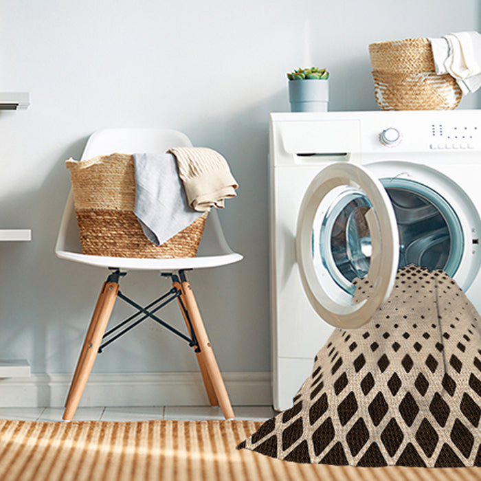 Machine Washable Transitional Sienna Brown Rug in a Washing Machine, wshpat2853org