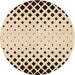 Square Patterned Sienna Brown Rug, pat2853org