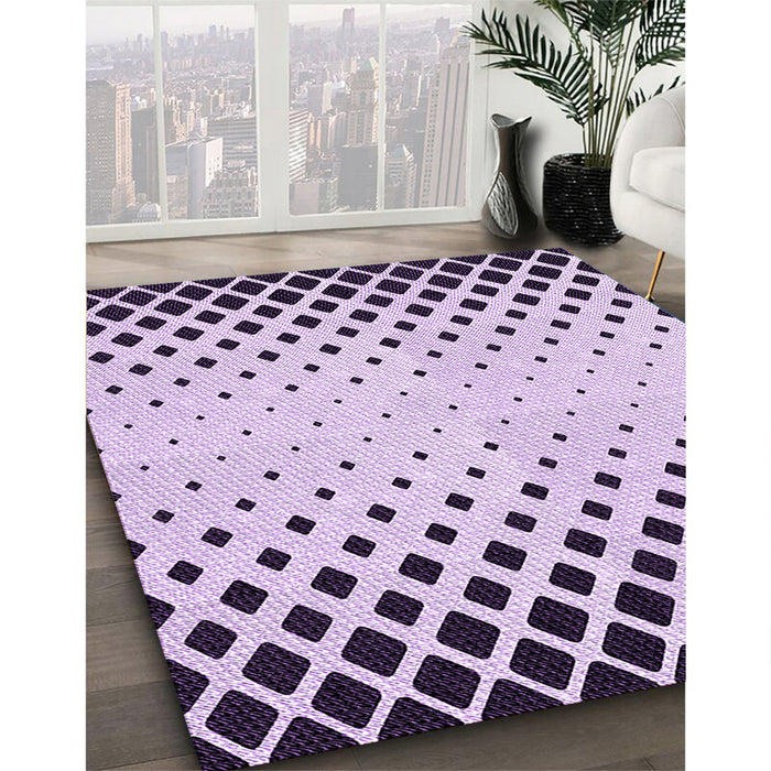 Patterned Bright Grape Purple Rug in Family Room, pat2853pur