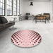 Round Patterned Light Rose Pink Rug in a Office, pat2853rd