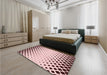 Patterned Light Rose Pink Rug in a Bedroom, pat2853rd