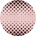 Square Patterned Light Rose Pink Rug, pat2853rd