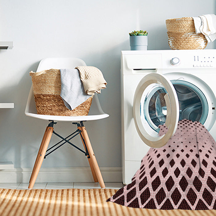 Machine Washable Transitional Light Rose Pink Rug in a Washing Machine, wshpat2853rd
