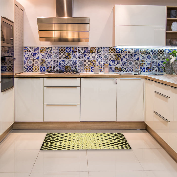 Patterned Oak Brown Rug in a Kitchen, pat2853yw