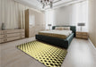 Patterned Oak Brown Rug in a Bedroom, pat2853yw