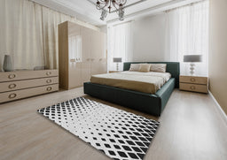 Patterned Gray Novelty Rug in a Bedroom, pat2853