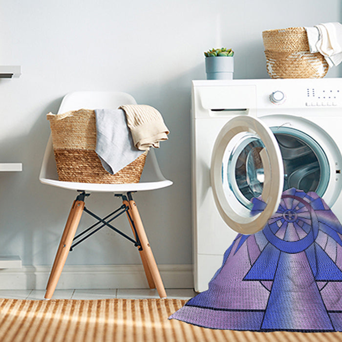 Machine Washable Transitional Slate Blue Rug in a Washing Machine, wshpat2854blu