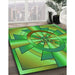 Machine Washable Transitional Seaweed Green Rug in a Family Room, wshpat2854grn