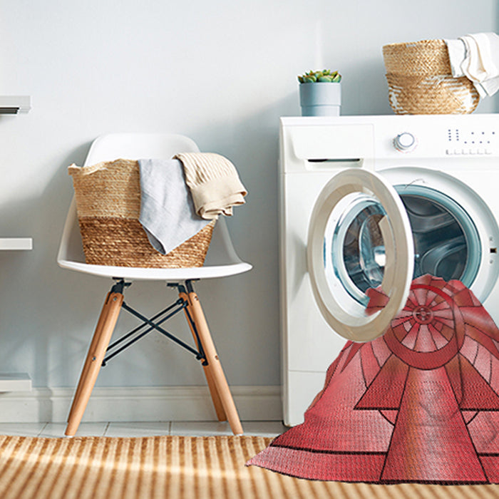 Machine Washable Transitional Red Rug in a Washing Machine, wshpat2854rd