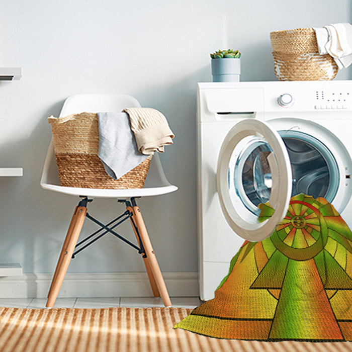 Machine Washable Transitional Mahogany Brown Rug in a Washing Machine, wshpat2854yw