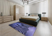 Patterned Medium Slate Blue Rug in a Bedroom, pat2855blu