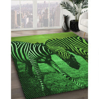 Patterned Dark Forest Green Rug, pat2855grn