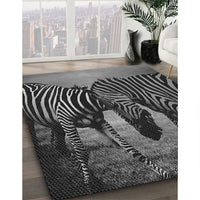 Patterned Charcoal Black Rug, pat2855gry