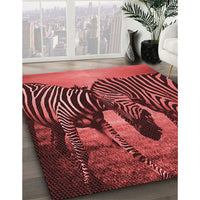 Patterned Maroon Red Rug, pat2855rd