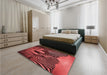 Patterned Maroon Red Rug in a Bedroom, pat2855rd