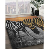 Patterned Mid Gray Novelty Rug, pat2855