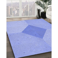 Patterned Sky Blue Rug, pat2856blu