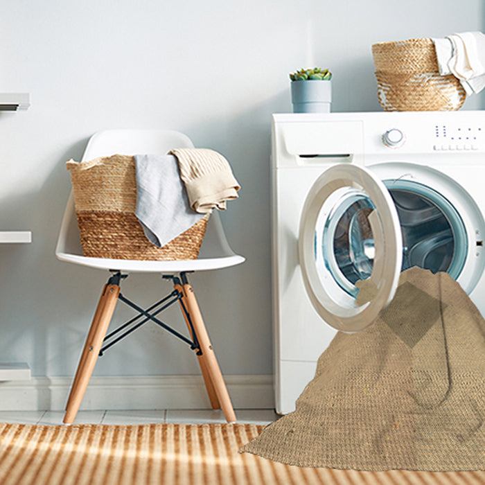 Machine Washable Transitional Bronze Brown Rug in a Washing Machine, wshpat2856brn