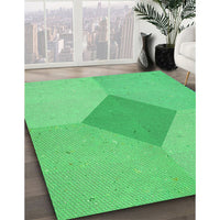 Patterned Neon Green Rug, pat2856grn