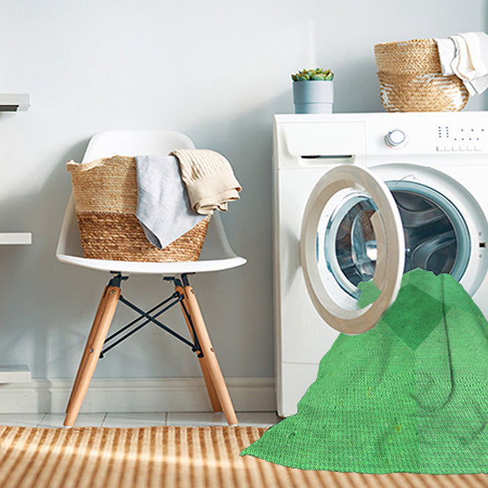 Machine Washable Transitional Neon Green Rug in a Washing Machine, wshpat2856grn