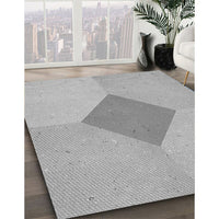 Patterned Platinum Silver Gray Rug, pat2856gry