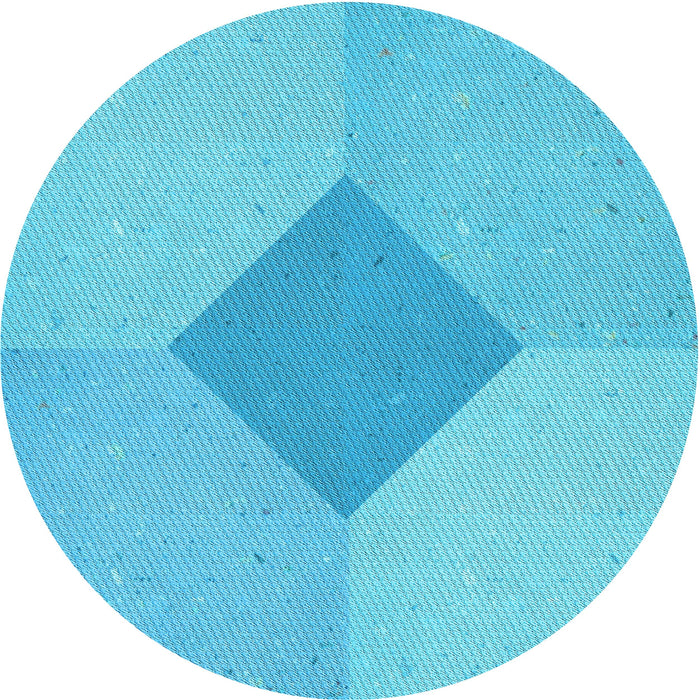 Square Machine Washable Transitional Bright Cyan Blue Rug in a Living Room, wshpat2856lblu