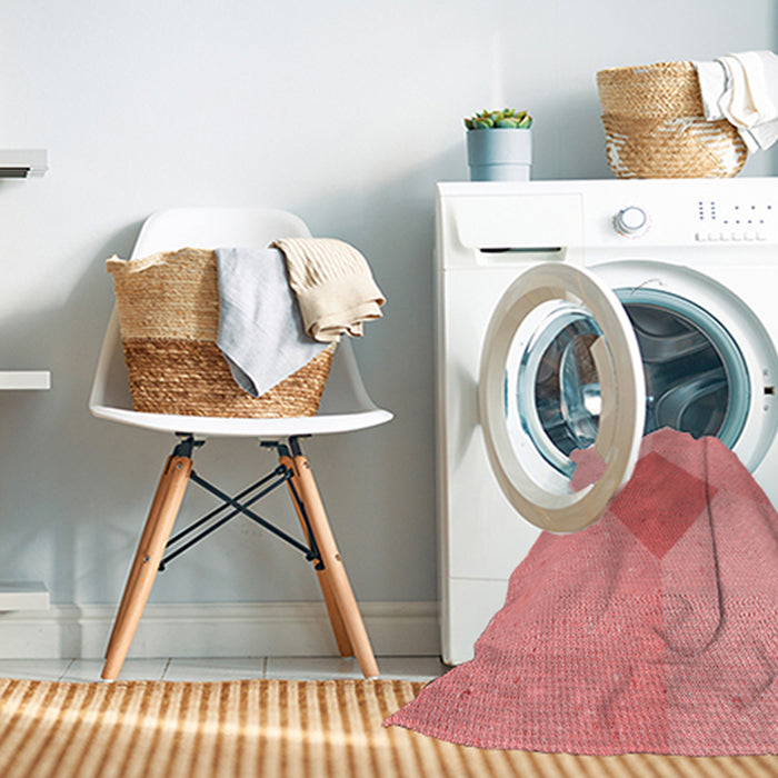 Machine Washable Transitional Pastel Pink Rug in a Washing Machine, wshpat2856rd