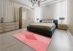 Patterned Pastel Pink Rug in a Bedroom, pat2856rd