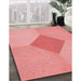 Patterned Pastel Pink Rug in Family Room, pat2856rd