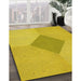 Patterned Golden Yellow Rug in Family Room, pat2856yw