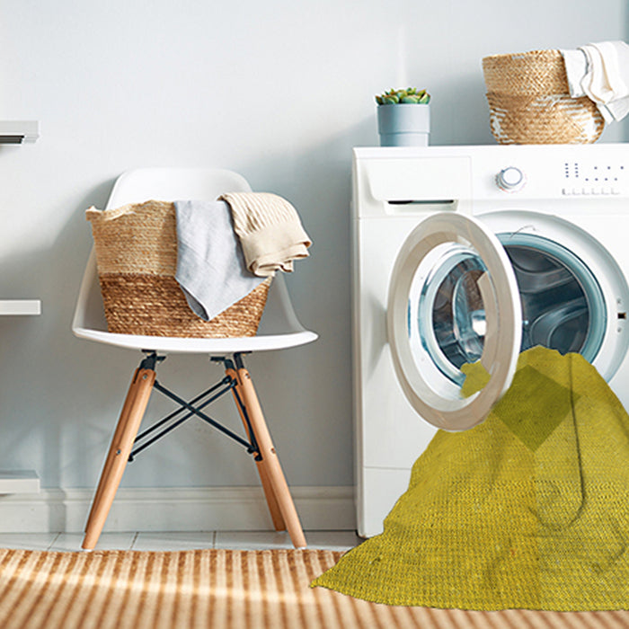 Machine Washable Transitional Golden Yellow Rug in a Washing Machine, wshpat2856yw