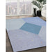 Patterned Steel Blue Novelty Rug in Family Room, pat2856