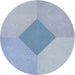 Sideview of Patterned Steel Blue Novelty Rug, pat2856