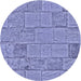 Square Patterned Purple Mimosa Purple Rug, pat2858blu