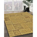 Machine Washable Transitional Yellow Rug in a Family Room, wshpat2858brn