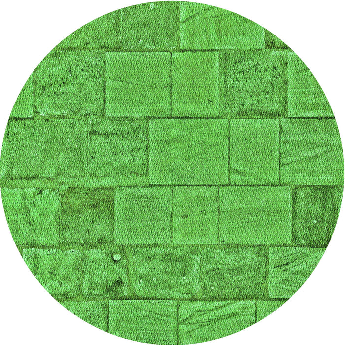 Square Patterned Neon Green Rug, pat2858grn