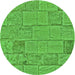 Square Patterned Neon Green Rug, pat2858grn