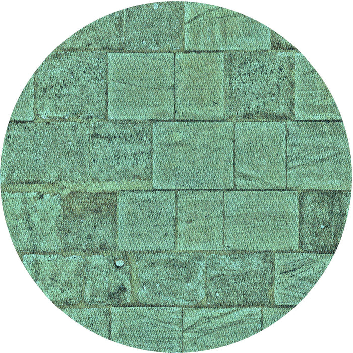 Square Patterned Green Rug, pat2858lblu