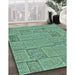 Machine Washable Transitional Green Rug in a Family Room, wshpat2858lblu