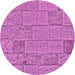 Square Patterned Violet Purple Rug, pat2858pur